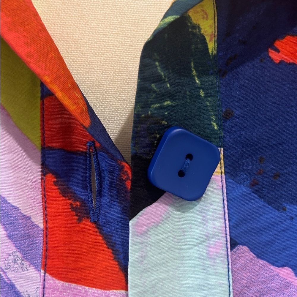 Ali Miles Multicolor Abstract Button Down Shirt NWT - Picture 2 of 11